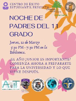 Noche de padres del 11° grado